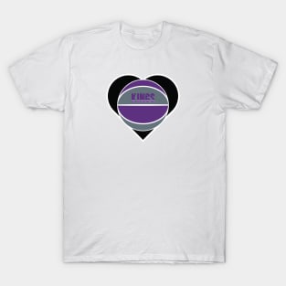 Heart Shaped Sacramento Kings Basketball T-Shirt